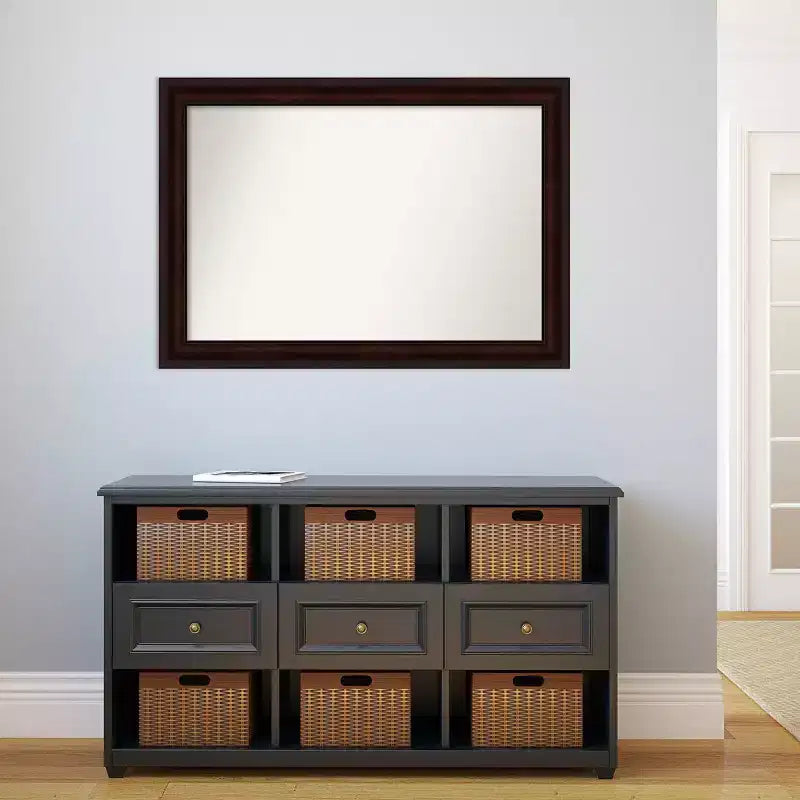 Miroir mural marron grain de café 41" x 29" non biseauté