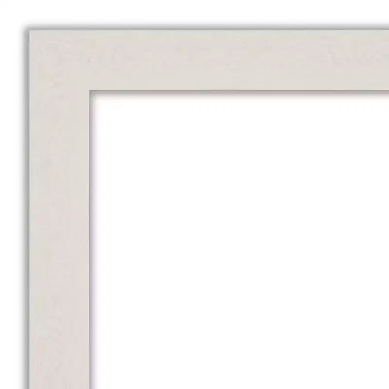 Miroir mural étroit rustique blanc 32" x 26" : à fixer au mur, cadre en polystyrène