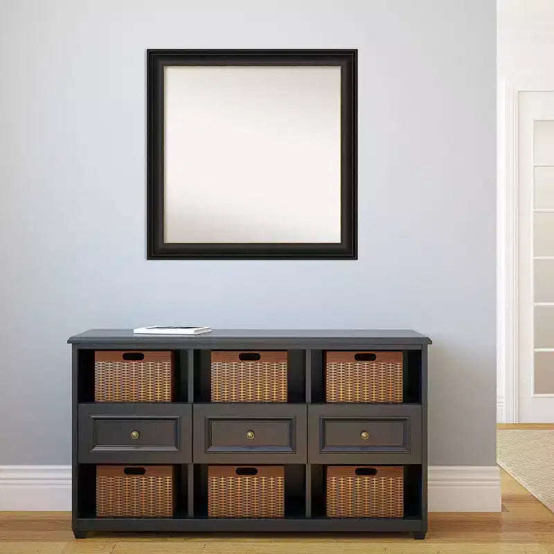 Miroir mural de salle de bain 31" x 31" trio bronze huilé non biseauté - : Moderne carré coiffeuse, cadre en polystyrène