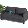 Canapé 3 places de 72 po avec ports USB, canapé gris moderne du milieu du siècle pour salon, chambre et appartement – Confortable et peu encombrant