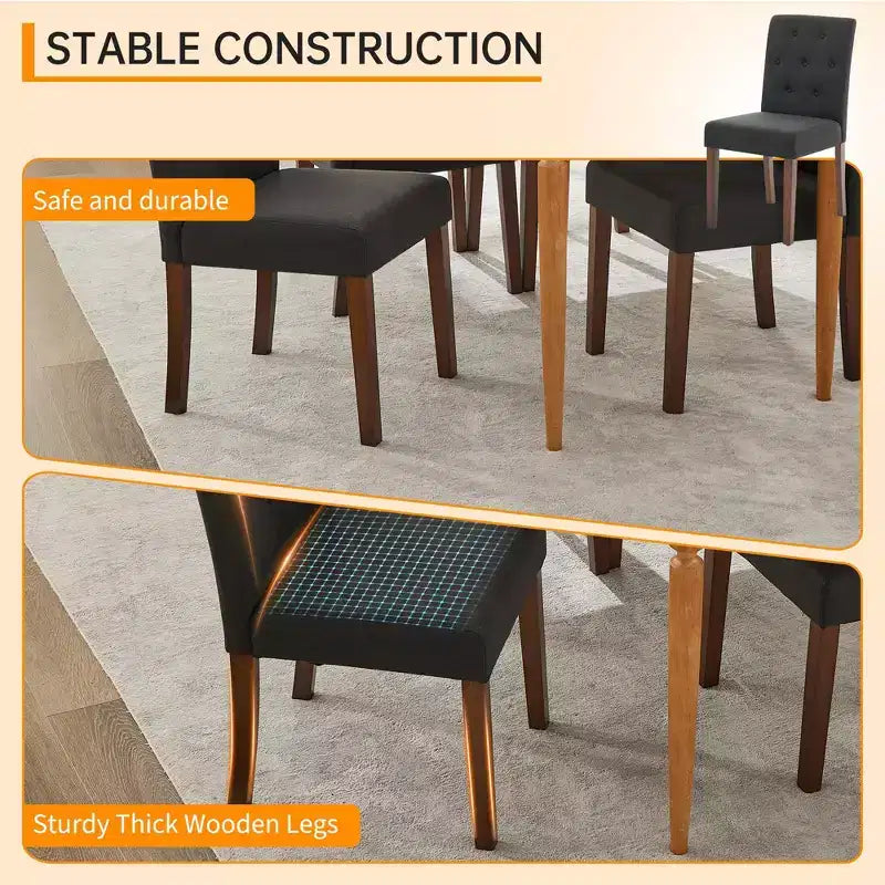 Lot de 4 chaises de salle à manger CY-Latch en bois avec construction en bois durable, assise confortable, design élégant, montage facile et utilisation polyvalente