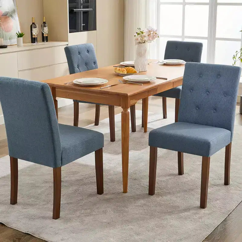 Lot de 4 chaises de salle à manger CY-Latch en bois avec construction en bois durable, assise confortable, design élégant, montage facile et utilisation polyvalente