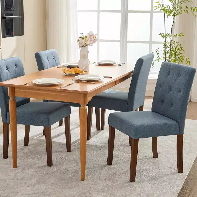 Lot de 4 chaises de salle à manger CY-Latch en bois avec construction en bois durable, assise confortable, design élégant, montage facile et utilisation polyvalente
