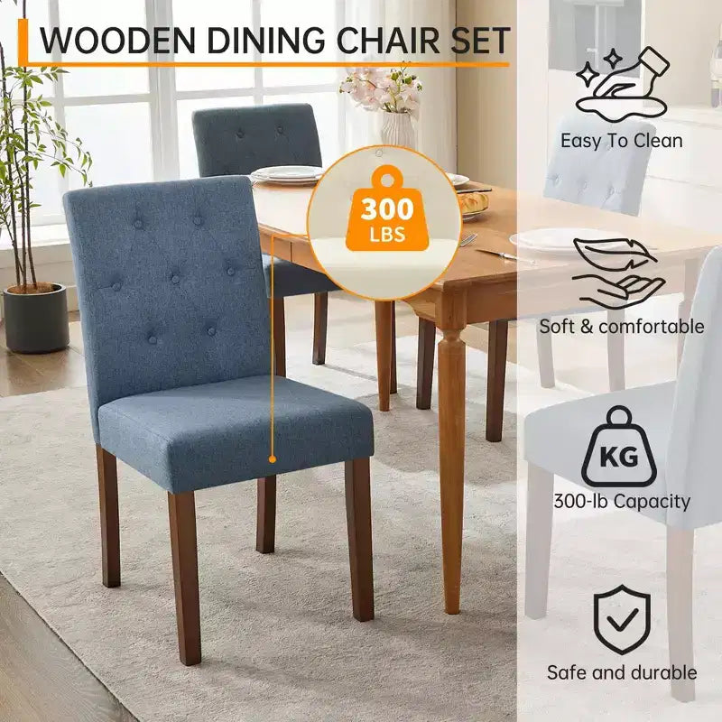 Lot de 4 chaises de salle à manger CY-Latch en bois avec construction en bois durable, assise confortable, design élégant, montage facile et utilisation polyvalente