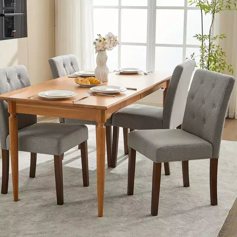 Lot de 4 chaises de salle à manger CY-Latch en bois avec construction en bois durable, assise confortable, design élégant, montage facile et utilisation polyvalente