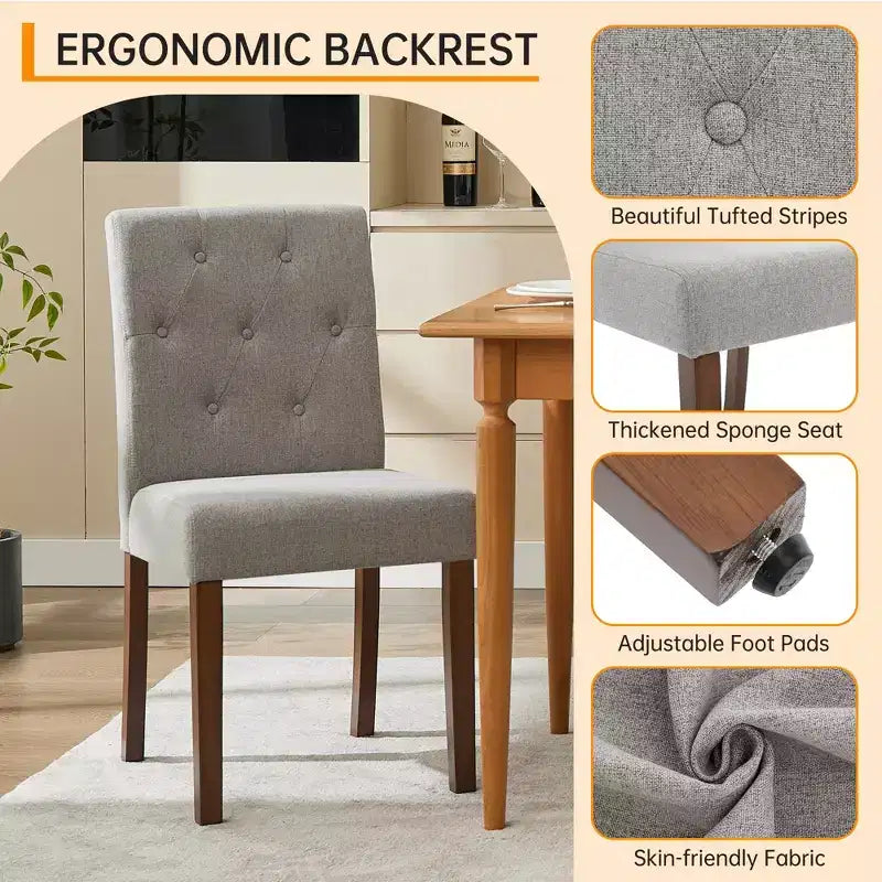 Lot de 4 chaises de salle à manger CY-Latch en bois avec construction en bois durable, assise confortable, design élégant, montage facile et utilisation polyvalente