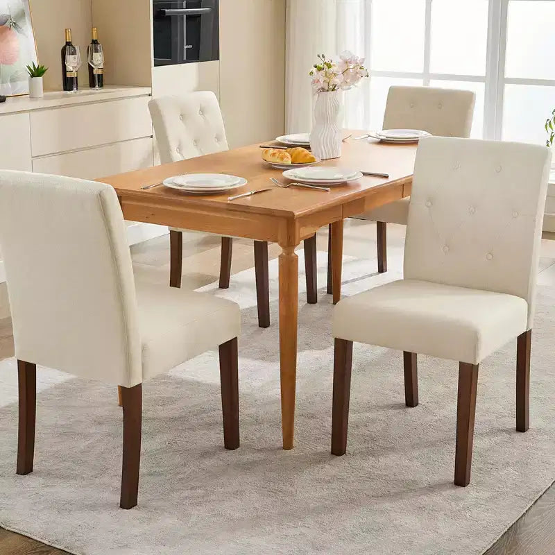 Lot de 4 chaises de salle à manger CY-Latch en bois avec construction en bois durable, assise confortable, design élégant, montage facile et utilisation polyvalente