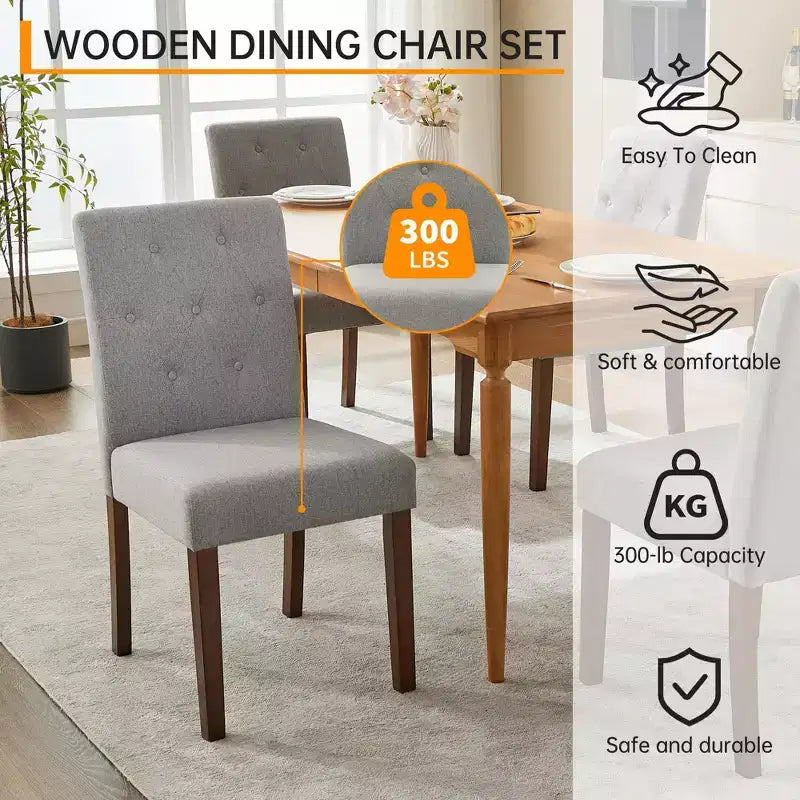 Lot de 4 chaises de salle à manger CY-Latch en bois avec construction en bois durable, assise confortable, design élégant, montage facile et utilisation polyvalente