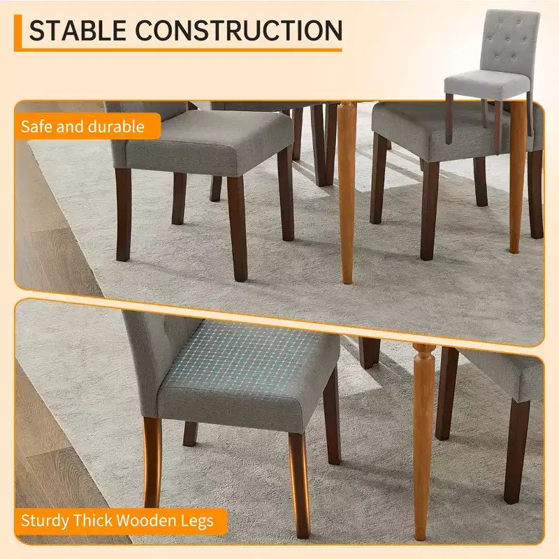 Lot de 4 chaises de salle à manger CY-Latch en bois avec construction en bois durable, assise confortable, design élégant, montage facile et utilisation polyvalente