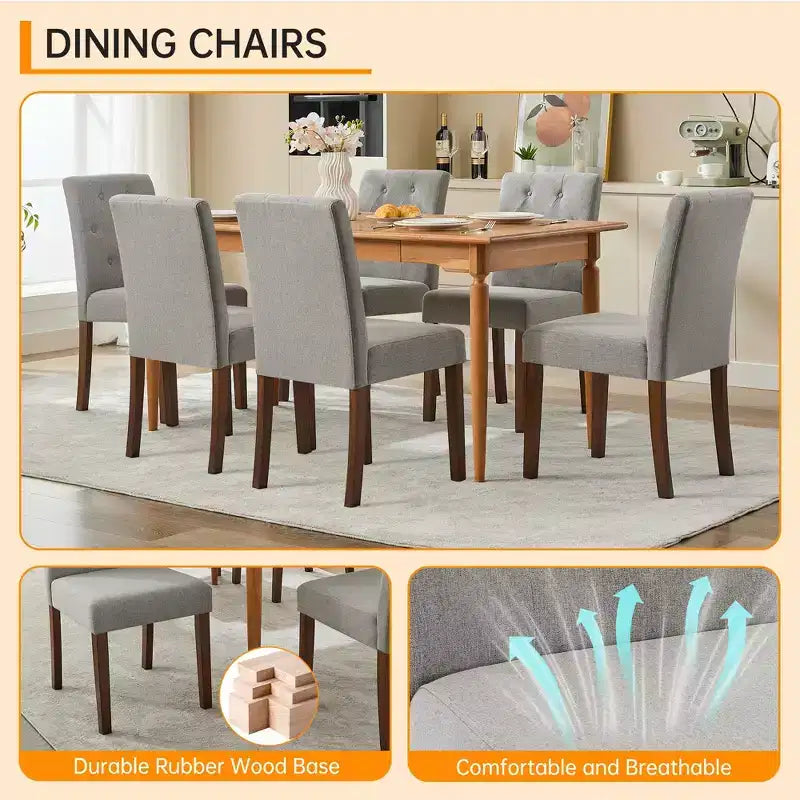 Lot de 4 chaises de salle à manger CY-Latch en bois avec construction en bois durable, assise confortable, design élégant, montage facile et utilisation polyvalente