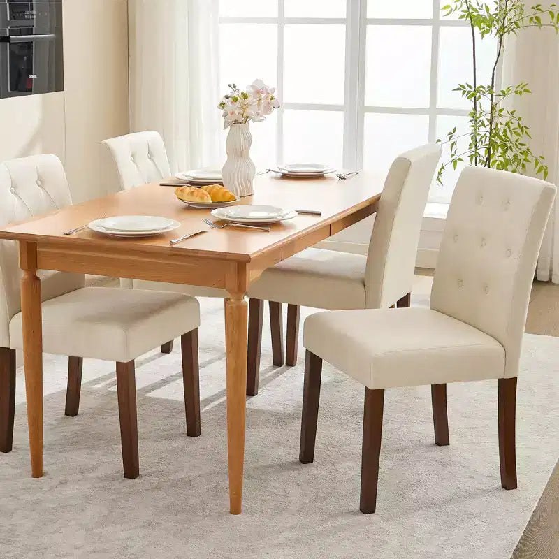 Lot de 4 chaises de salle à manger CY-Latch en bois avec construction en bois durable, assise confortable, design élégant, montage facile et utilisation polyvalente