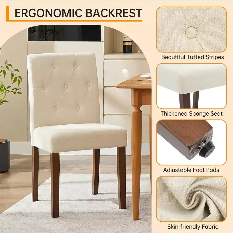 Lot de 4 chaises de salle à manger CY-Latch en bois avec construction en bois durable, assise confortable, design élégant, montage facile et utilisation polyvalente