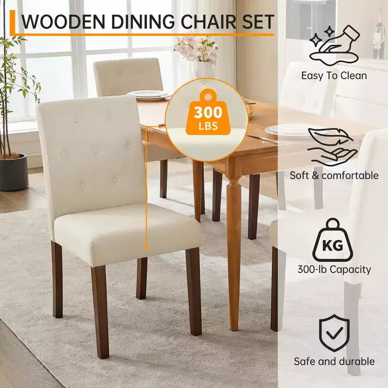 Lot de 4 chaises de salle à manger CY-Latch en bois avec construction en bois durable, assise confortable, design élégant, montage facile et utilisation polyvalente