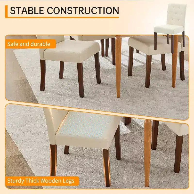 Lot de 4 chaises de salle à manger CY-Latch en bois avec construction en bois durable, assise confortable, design élégant, montage facile et utilisation polyvalente