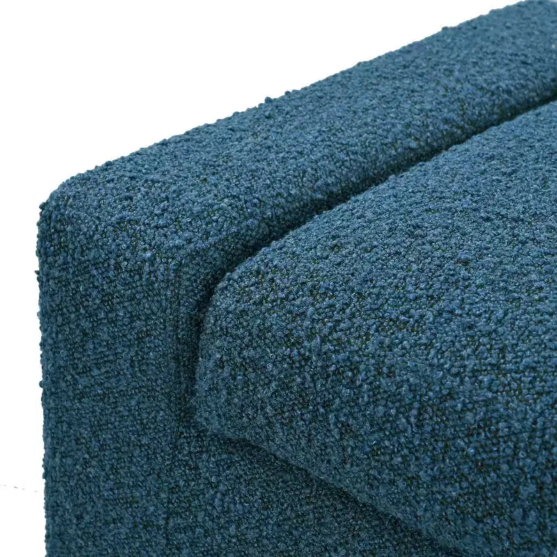 50 Pouf ottoman en bouclé texturé, design rectangulaire avec couvercle à charnière pour assise de rangement dissimulé pour le salon