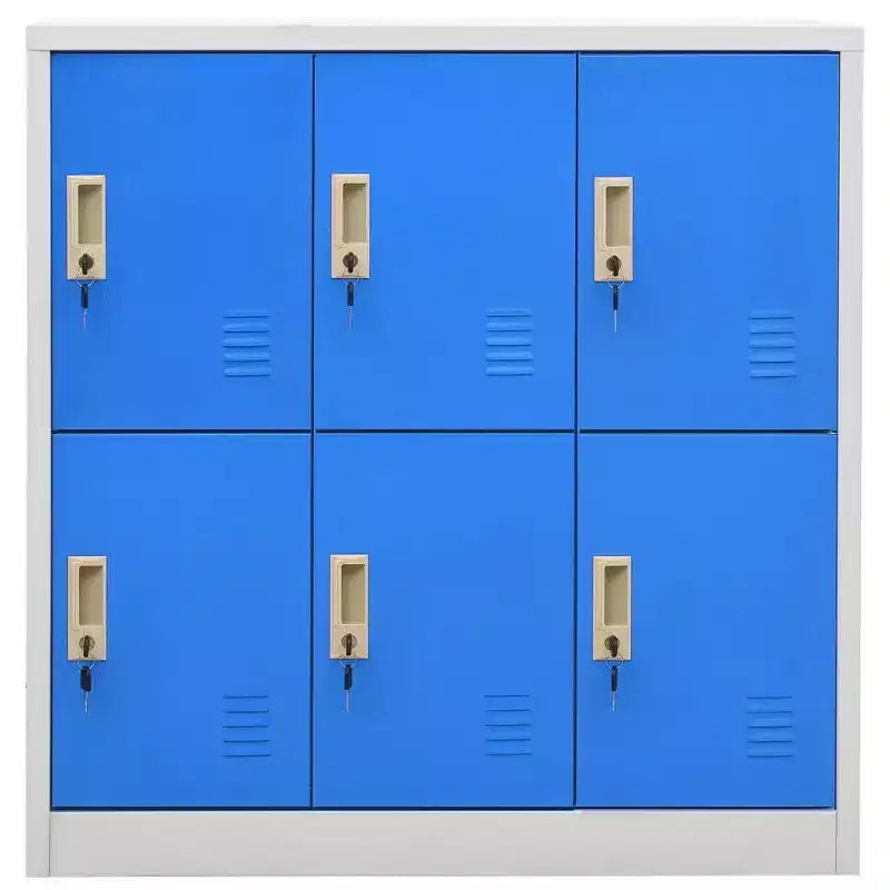 Armoires de rangement durables - Design moderne, en acier gris et bleu - Idéales pour les écoles, les bureaux - 35,4x17,7x36,4