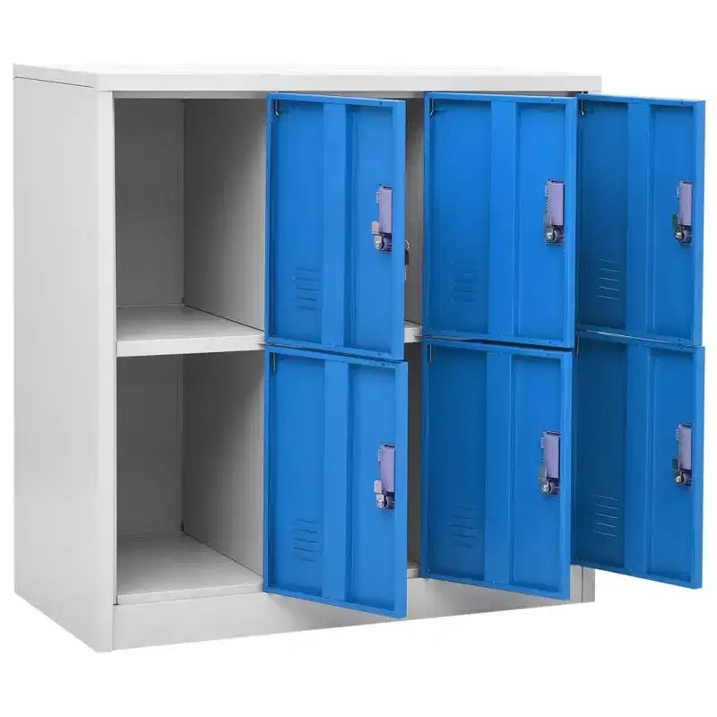 Armoires de rangement durables - Design moderne, en acier gris et bleu - Idéales pour les écoles, les bureaux - 35,4x17,7x36,4
