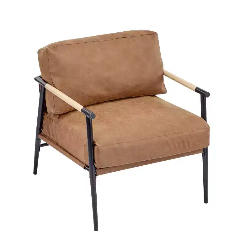 Fauteuil d'appoint moderne 27,56, coussins moelleux, structure en métal, salon bureau, multicolore