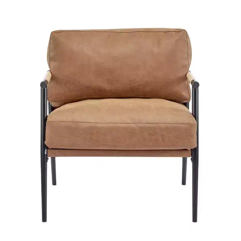 Fauteuil d'appoint moderne 27,56, coussins moelleux, structure en métal, salon bureau, multicolore
