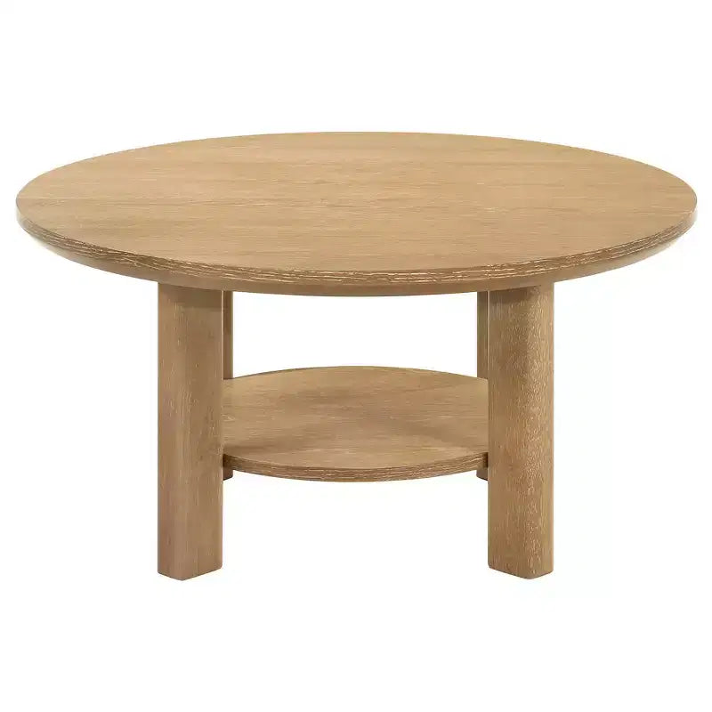 Table basse de salon ronde en bois de 91 cm