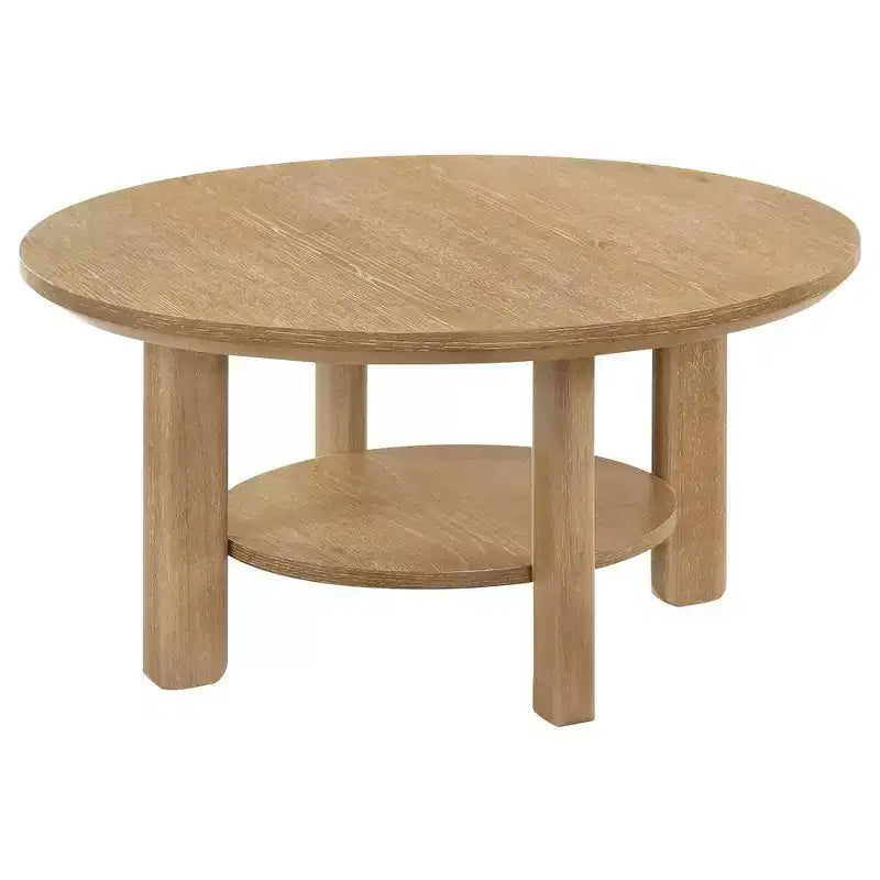 Table basse de salon ronde en bois de 91 cm