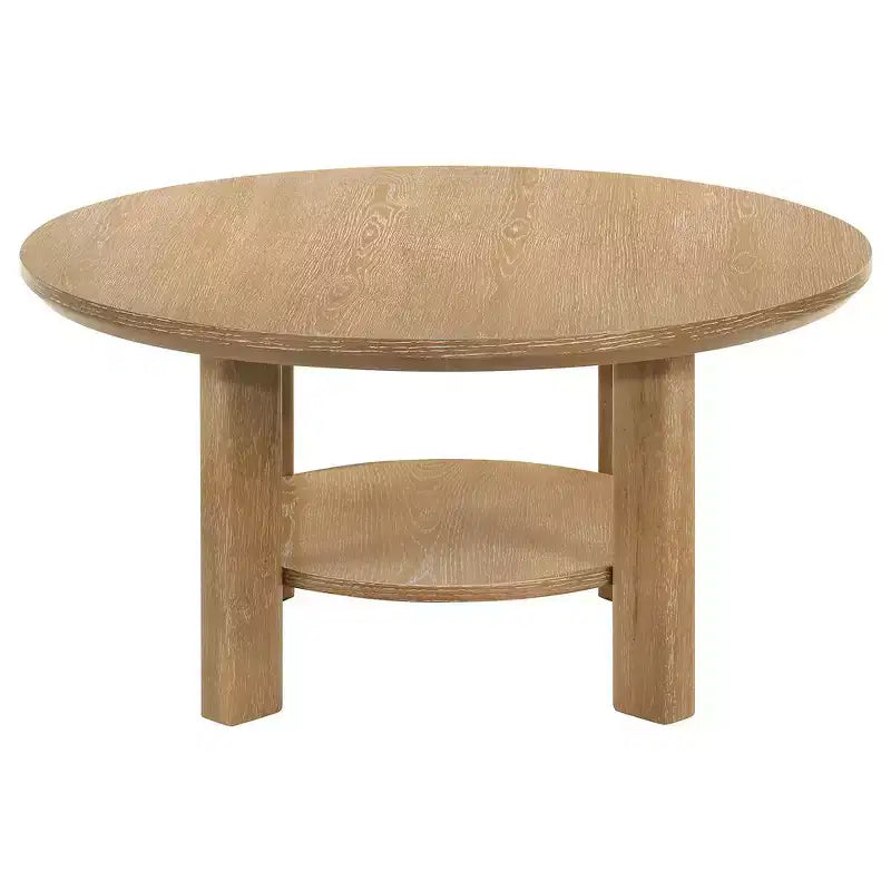 Table basse de salon ronde en bois de 91 cm
