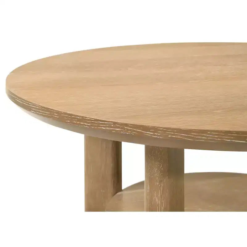 Table basse de salon ronde en bois de 91 cm