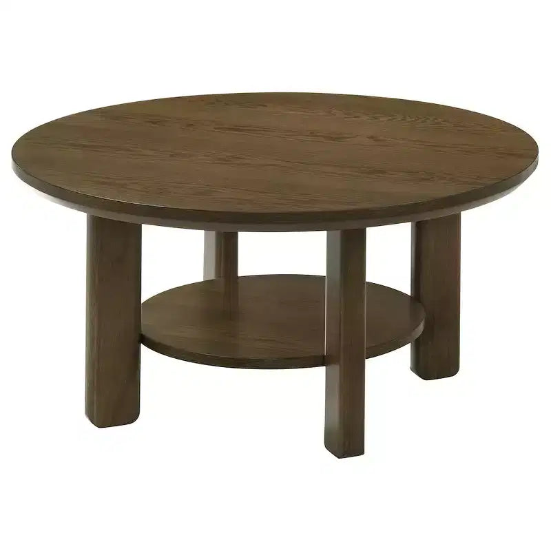 Table basse de salon ronde en bois de 91 cm