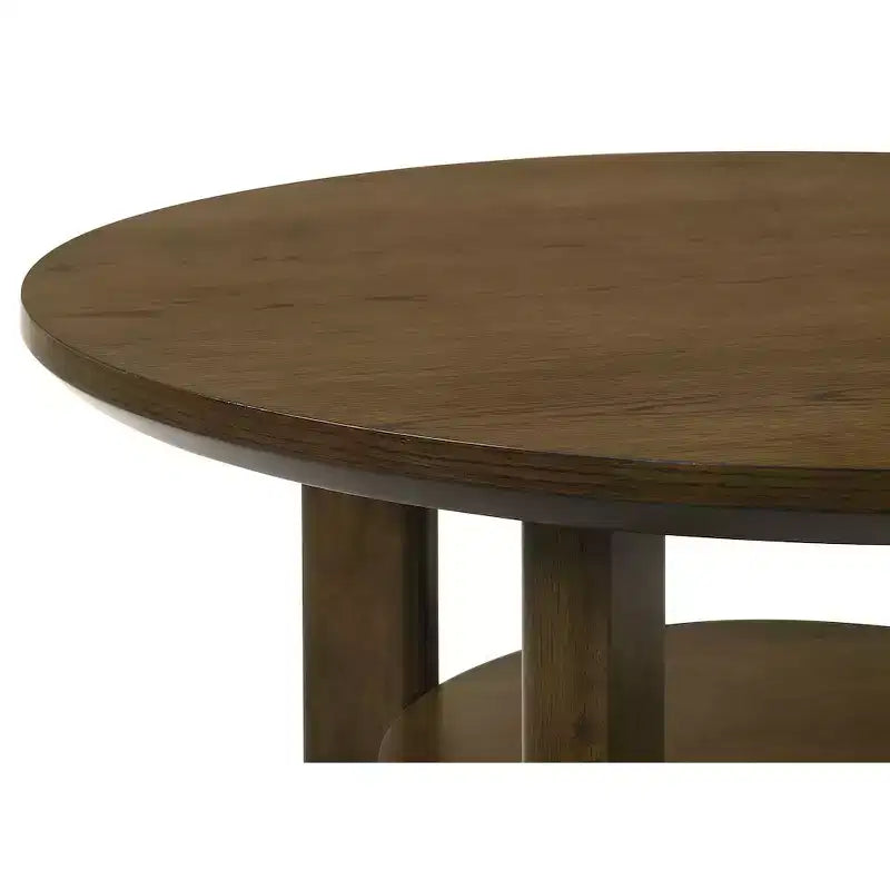 Table basse de salon ronde en bois de 91 cm
