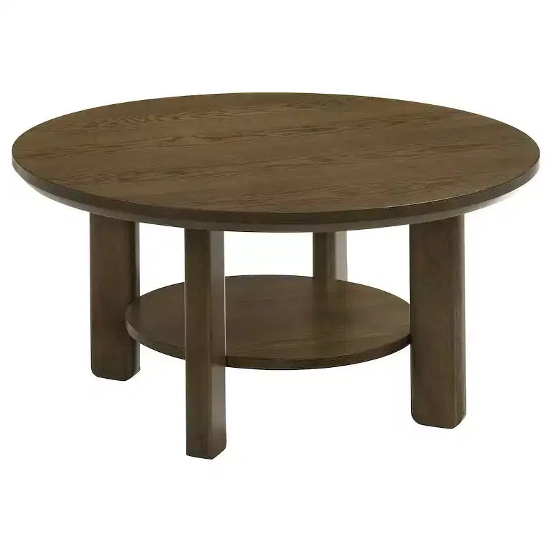 Table basse de salon ronde en bois de 91 cm