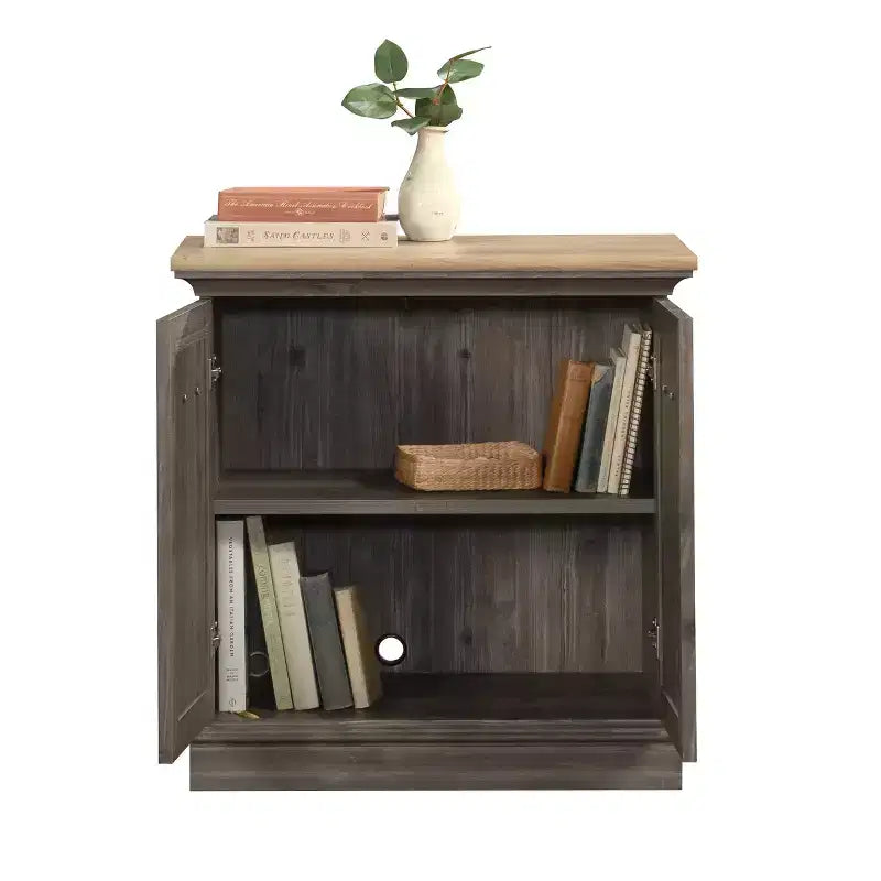 Armoire de rangement décorative en bois avec portes et étagères réglables