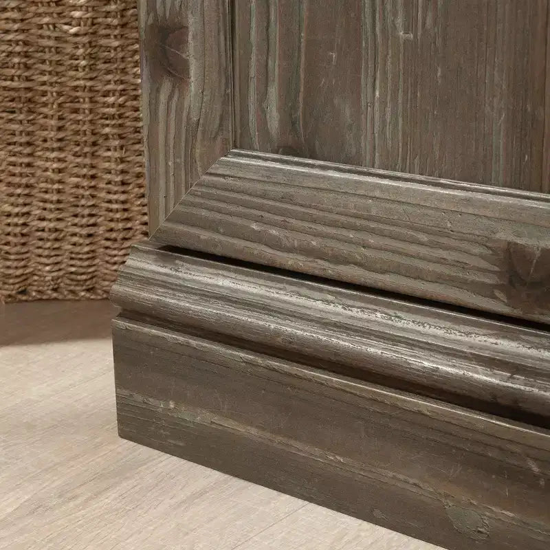Armoire de rangement décorative en bois avec portes et étagères réglables
