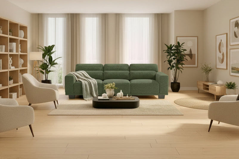 89 inch living room sofa, 3-seater sofa with wide armrests and deep seats, comfortable 3-layer sofa, sofa with detachable and washable lid