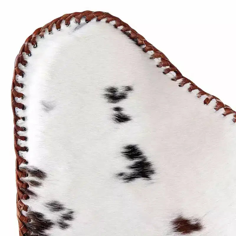 Chaise Papillon en cuir véritable marron, fer laqué Standard