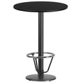 Plateau de table stratifié rond de 30 po avec base de table ronde de 18 po de hauteur de bar et repose-pieds