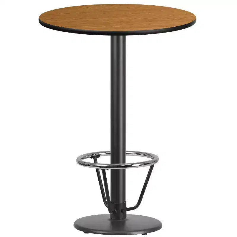 Plateau de table stratifié rond de 30 po avec base de table ronde de 18 po de hauteur de bar et repose-pieds