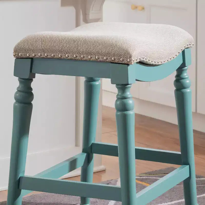 Grand et haut tabouret de bar sans dossier en bois, hauteur comptoir