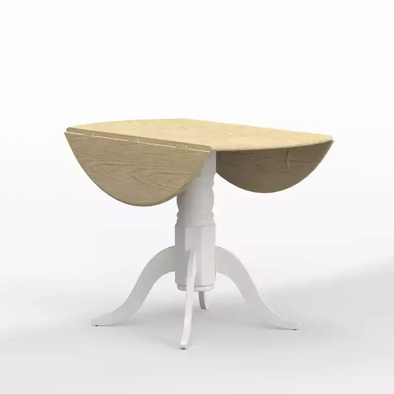 Table de salle à manger à rallonge double avec pied piédestal en bois massif 42