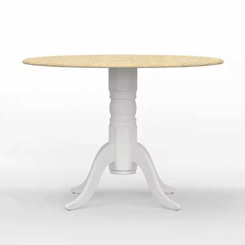 Table de salle à manger à rallonge double avec pied piédestal en bois massif 42