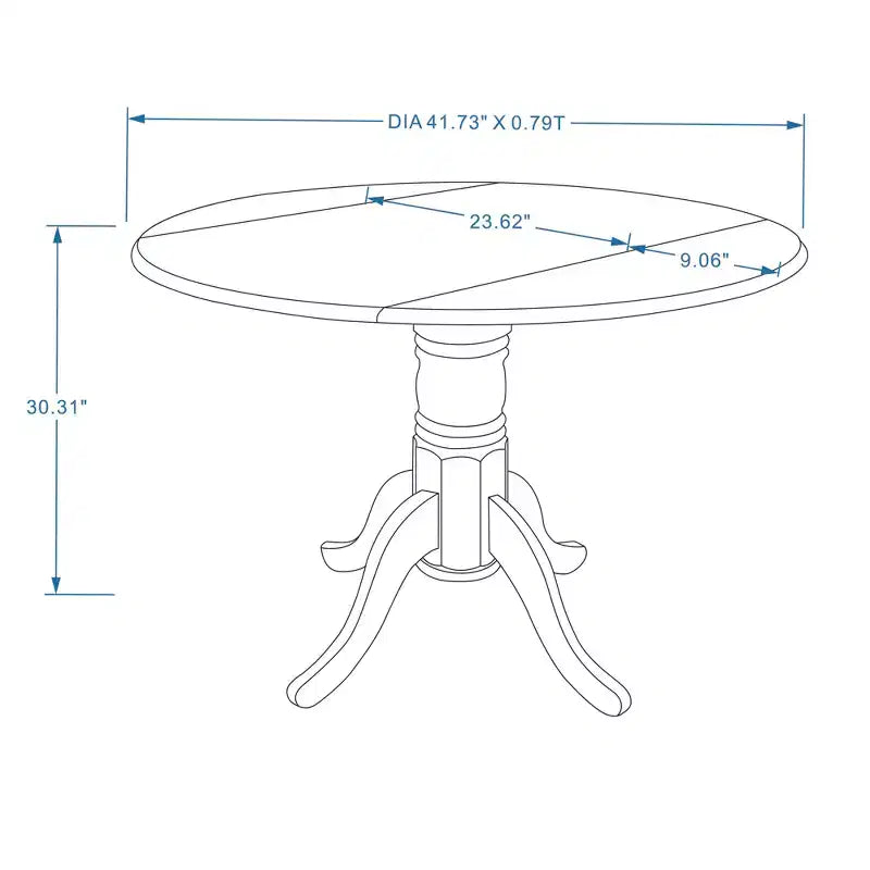 Table de salle à manger à rallonge double avec pied piédestal en bois massif 42