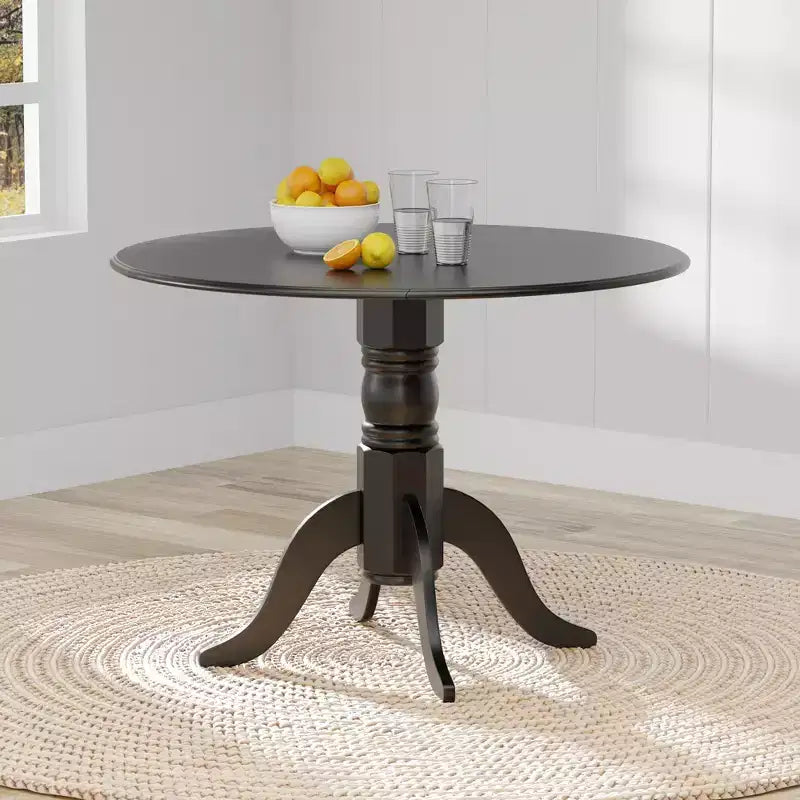 Table de salle à manger à rallonge double avec pied piédestal en bois massif 42