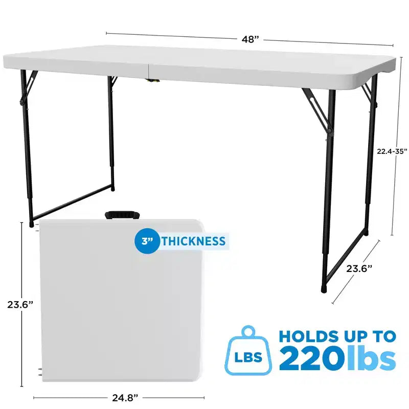 Table pliante en plastique blanc, PAR