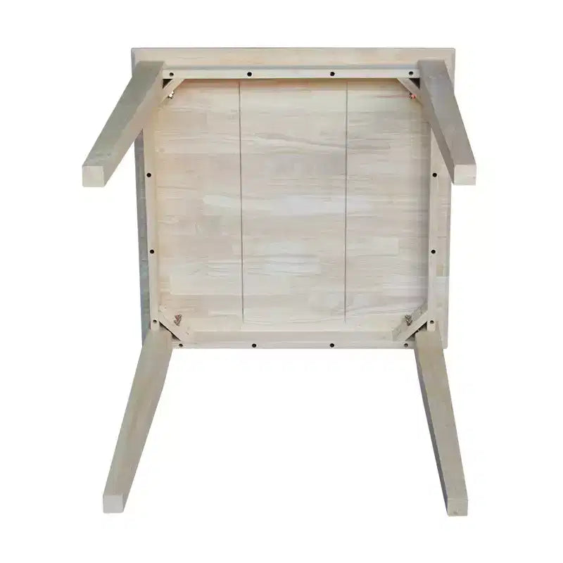 Table carrée de hauteur comptoir en bois massif avec pieds Shaker non finie